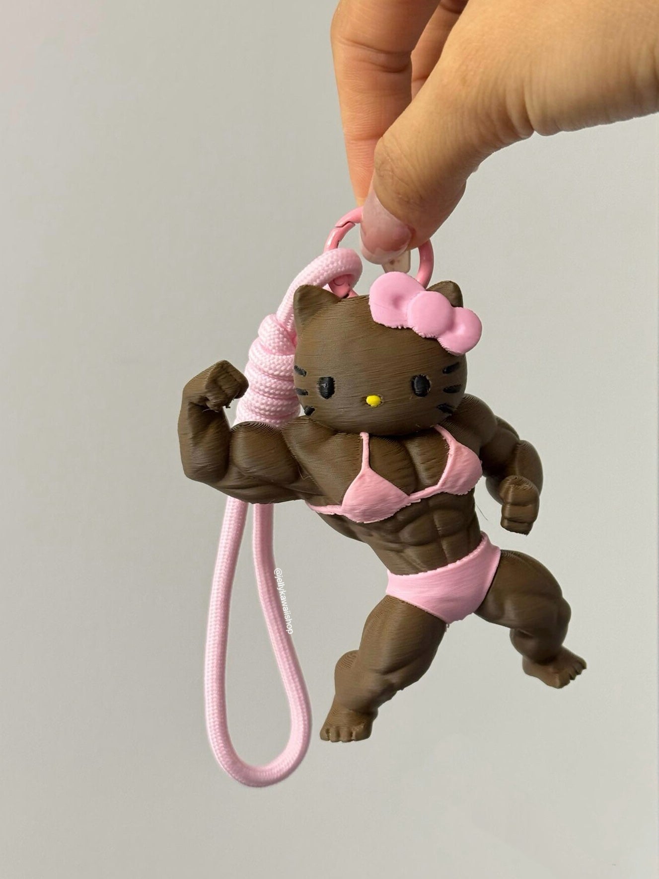 Hellokitty Muscle Fitness 3D Printed Bag Charm – JellyKawaii - Shop
