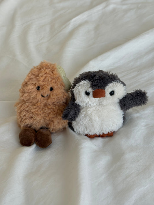 Peanut Penguin Shape Jellycat Fuzzy Headphone Case Airpods