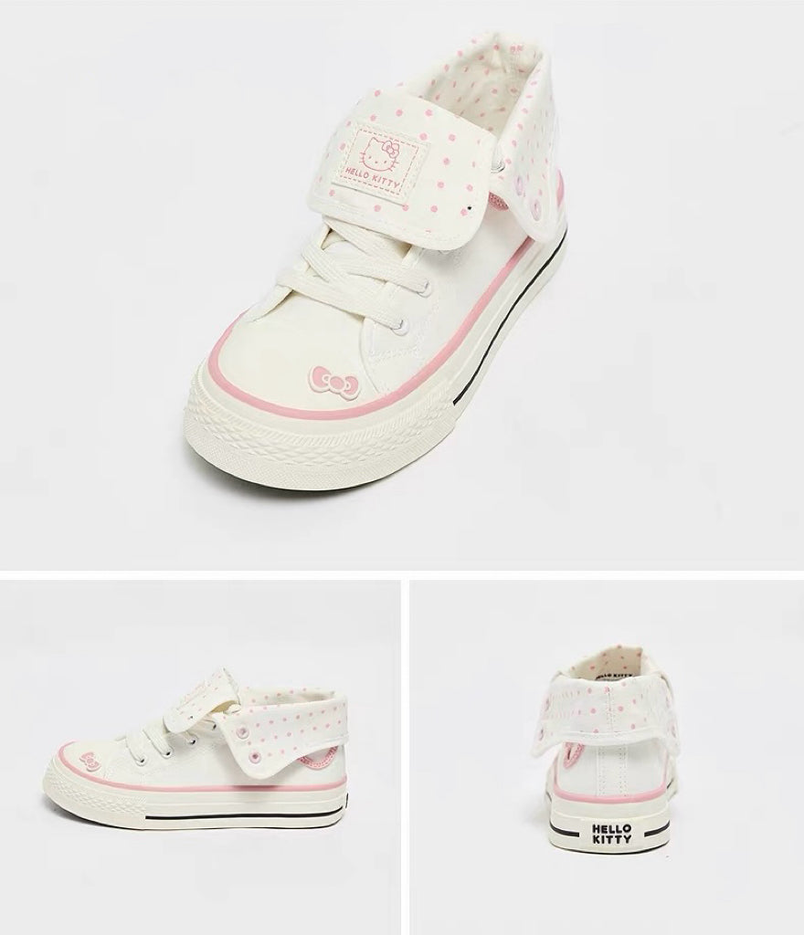 Hellokitty Foldable Hightop Canvas Tops Lace-Up Shoes