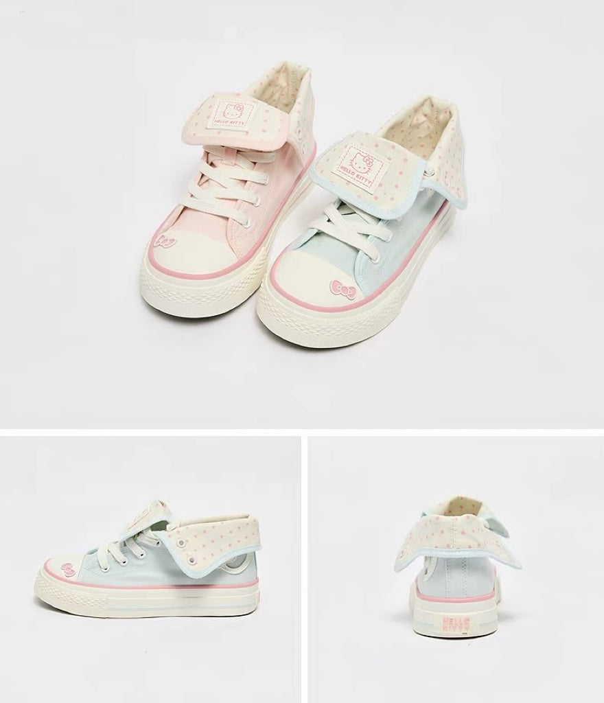Hellokitty Foldable Hightop Canvas Tops Lace-Up Shoes