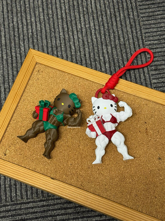 Hellokitty Muscle Christmas Gifts Fitness 3D Printed Bag Charm