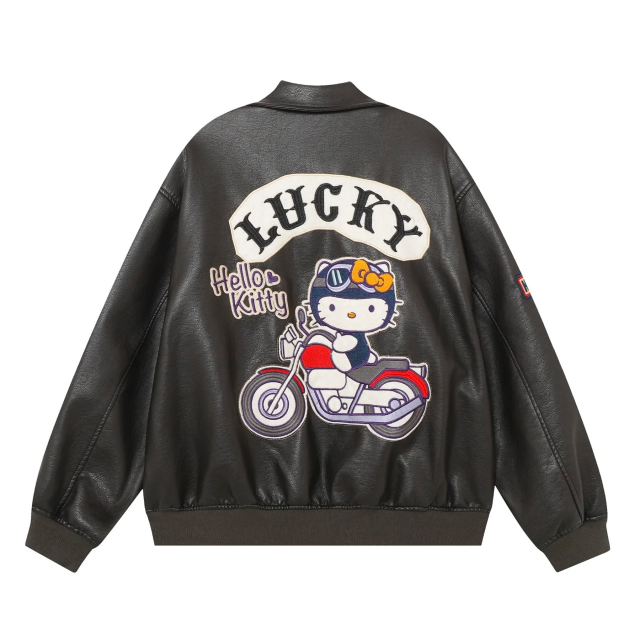 Hellokitty Leather Jackets Faux Suede Fall Fashion Motorcycle Coats Winter Outfits Clothes