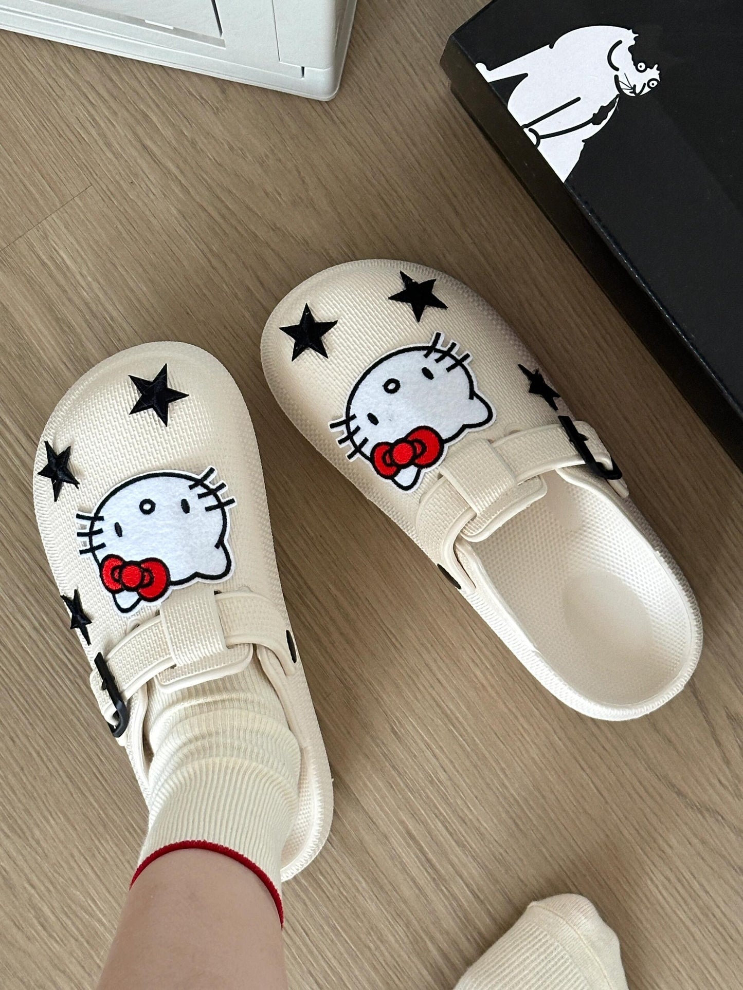 Hellokitty Clogs Mercy Mules for Womens Nurse Shoes-Slip on Garden Work Shoes