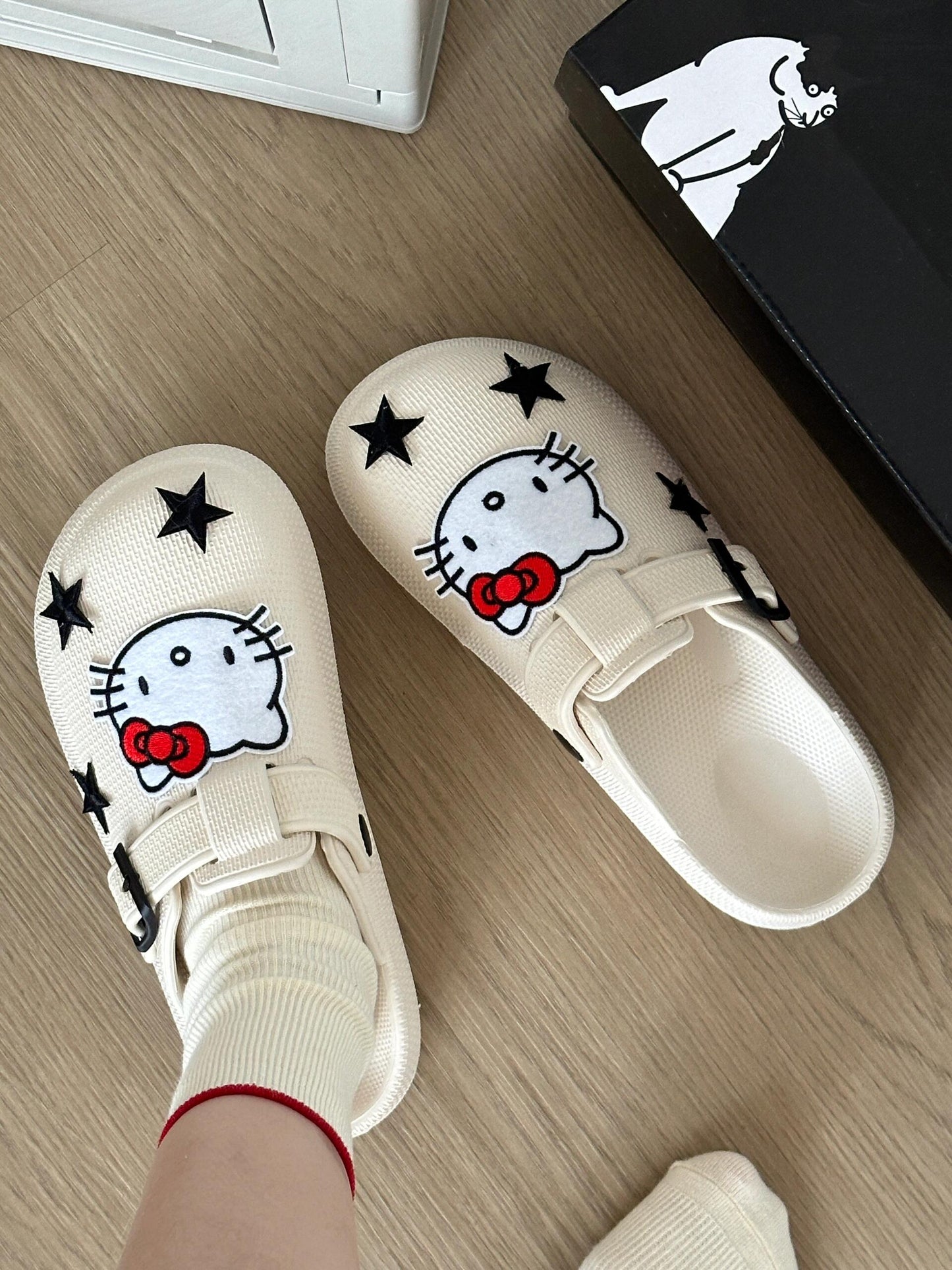 Hellokitty Clogs Mercy Mules for Womens Nurse Shoes-Slip on Garden Work Shoes