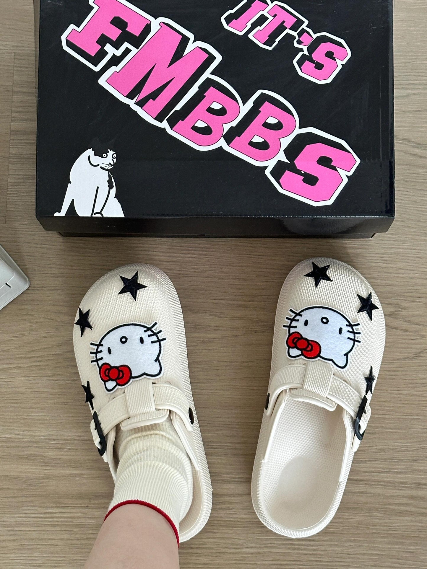 Hellokitty Clogs Mercy Mules for Womens Nurse Shoes-Slip on Garden Work Shoes