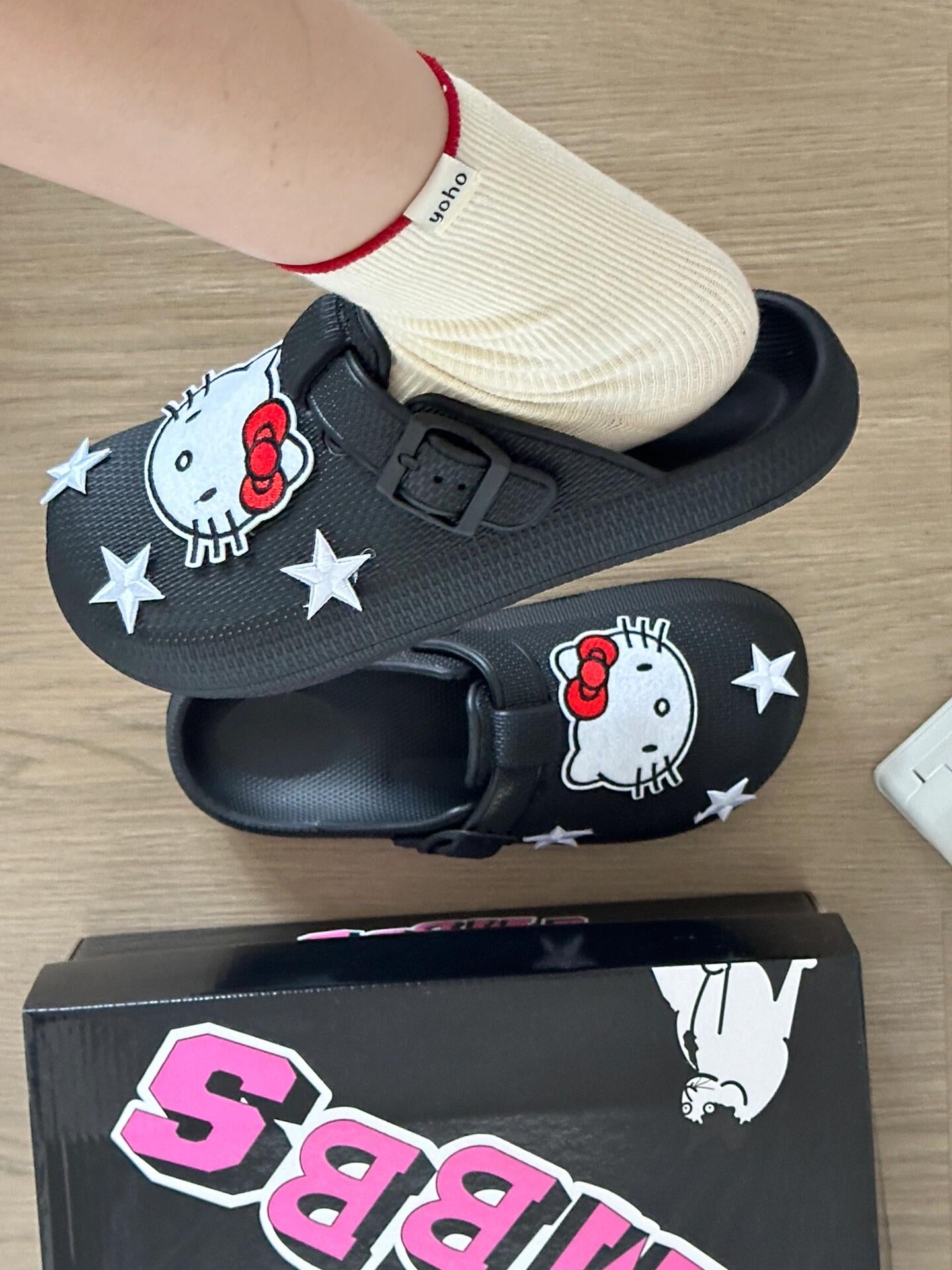 Hellokitty Clogs Mercy Mules for Womens Nurse Shoes-Slip on Garden Work Shoes