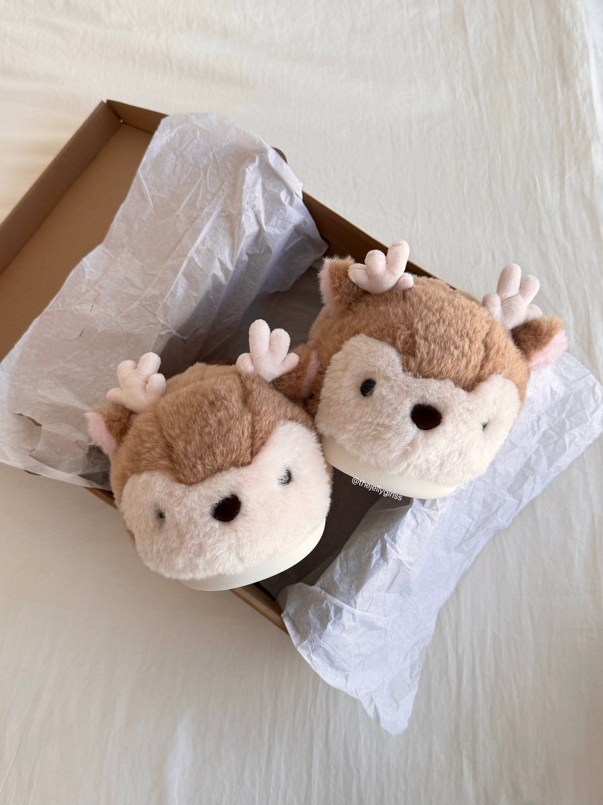 Reindeer Fuzzy Slippers Non-slip Shoes