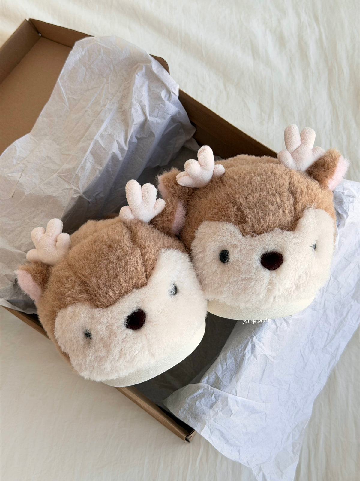 Reindeer Fuzzy Slippers Non-slip Shoes