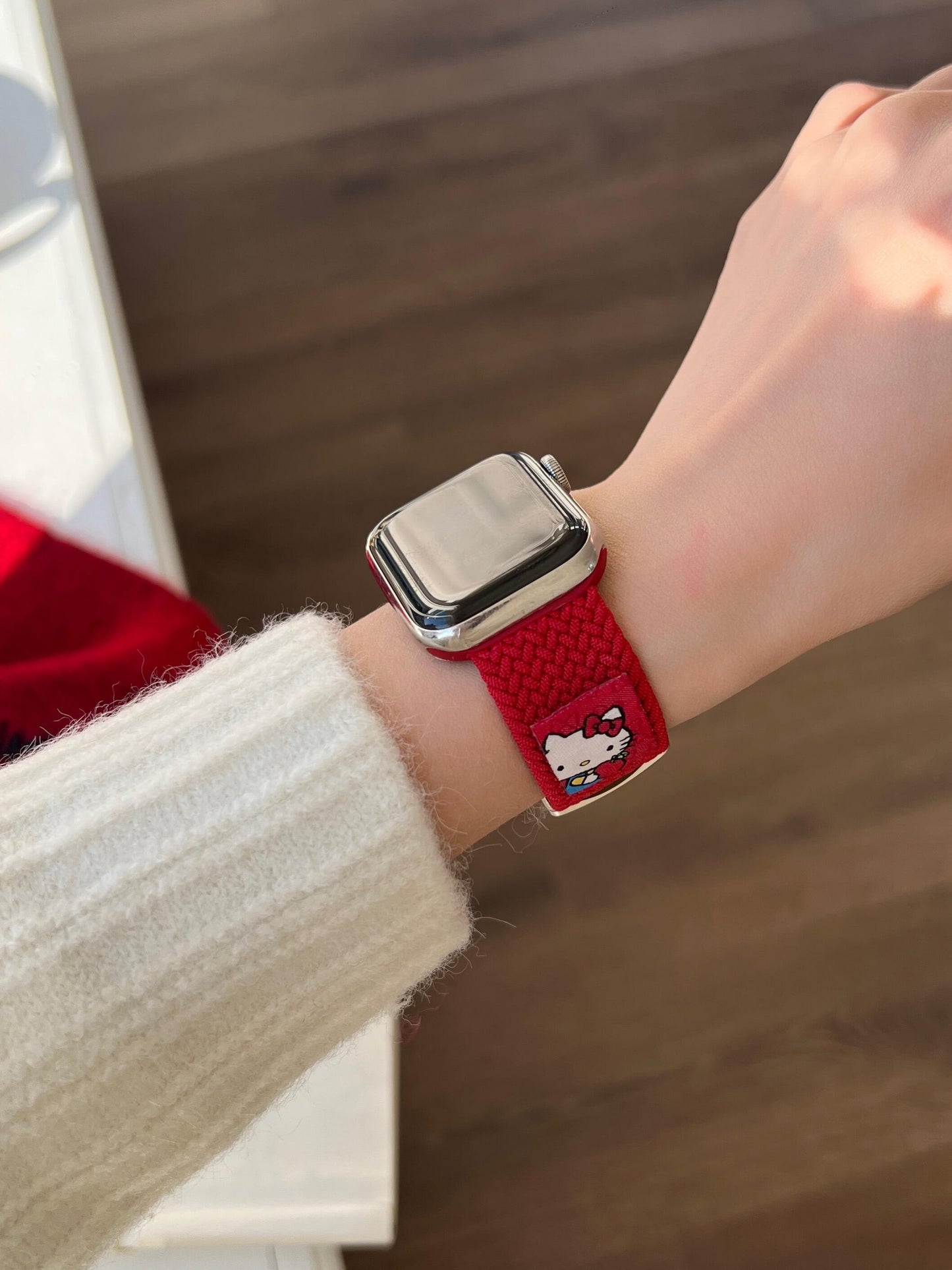 Hellokitty Red Nylon Magnetic Apple Watch Band Strap Bands Bracelet Wristband for iWatch Series