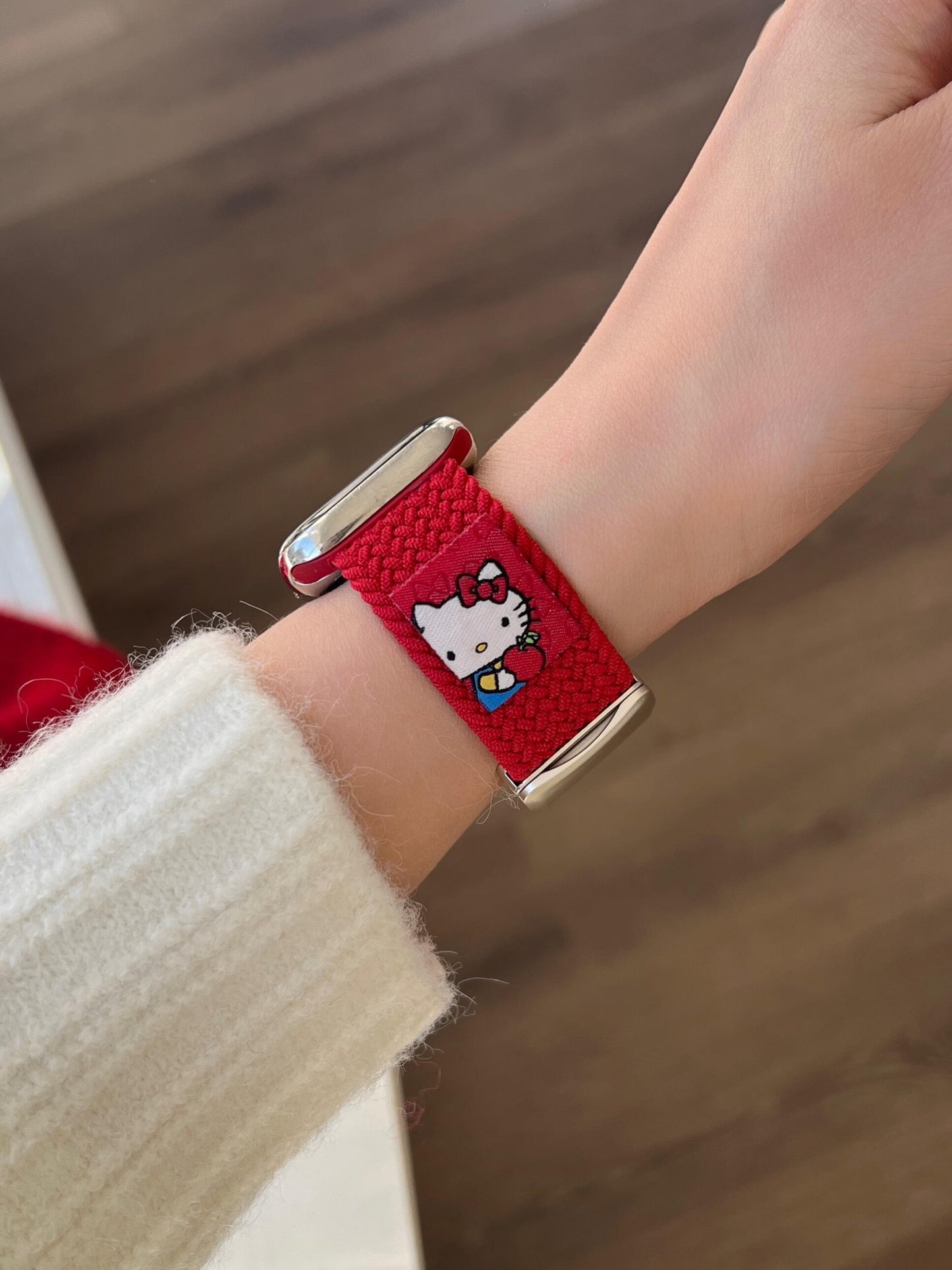 Hellokitty Red Nylon Magnetic Apple Watch Band Strap Bands Bracelet Wristband for iWatch Series