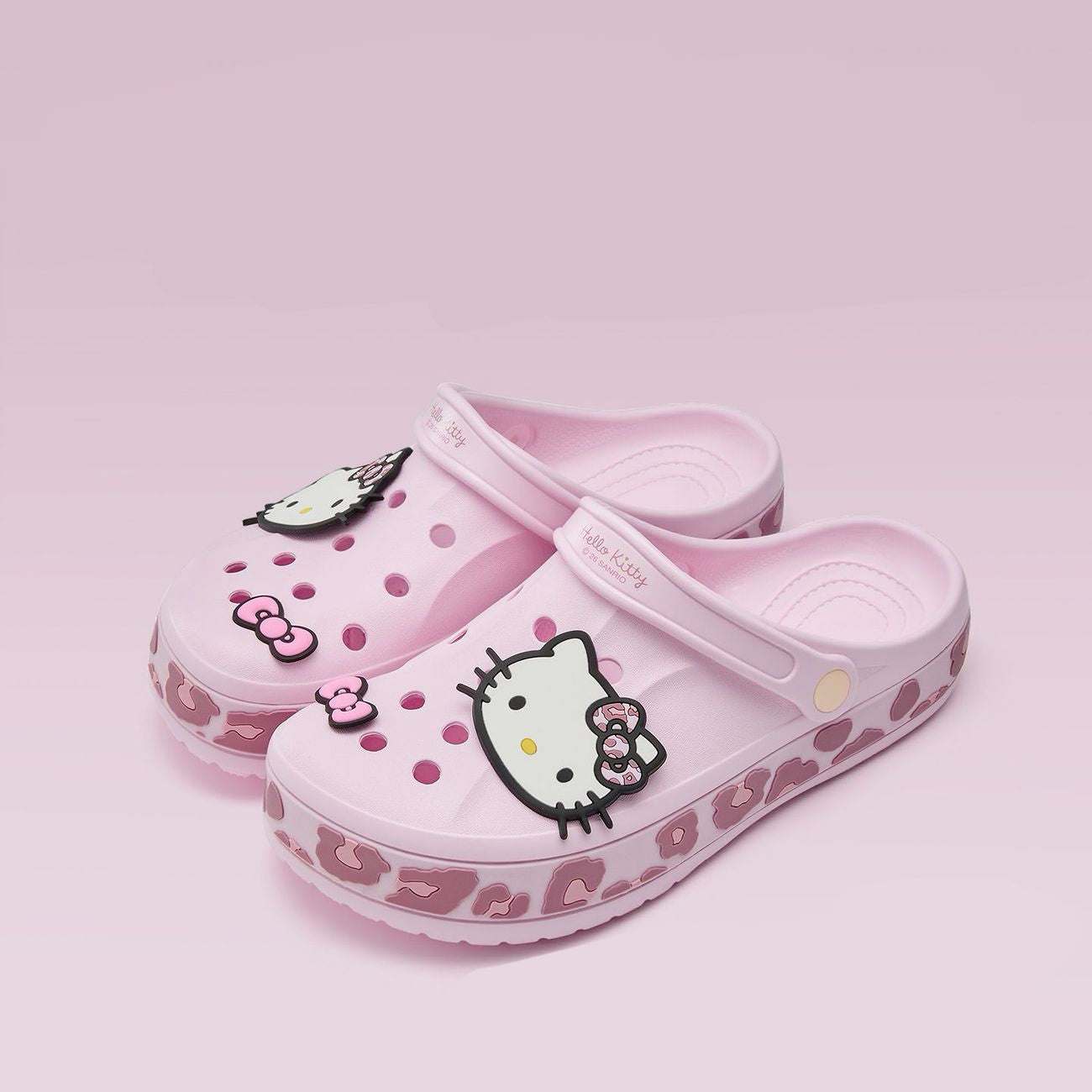 Hello Kitty Leopard-print Clogs Slip on Water Casual Sandal Shoes