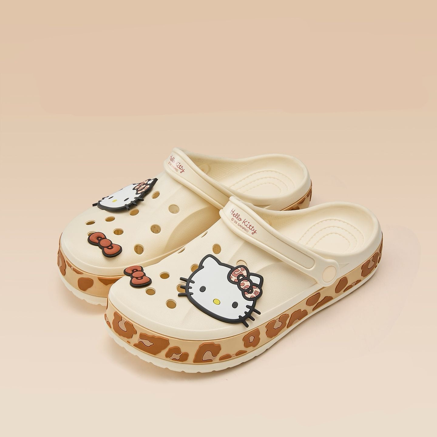 Hello Kitty Leopard-print Clogs Slip on Water Casual Sandal Shoes