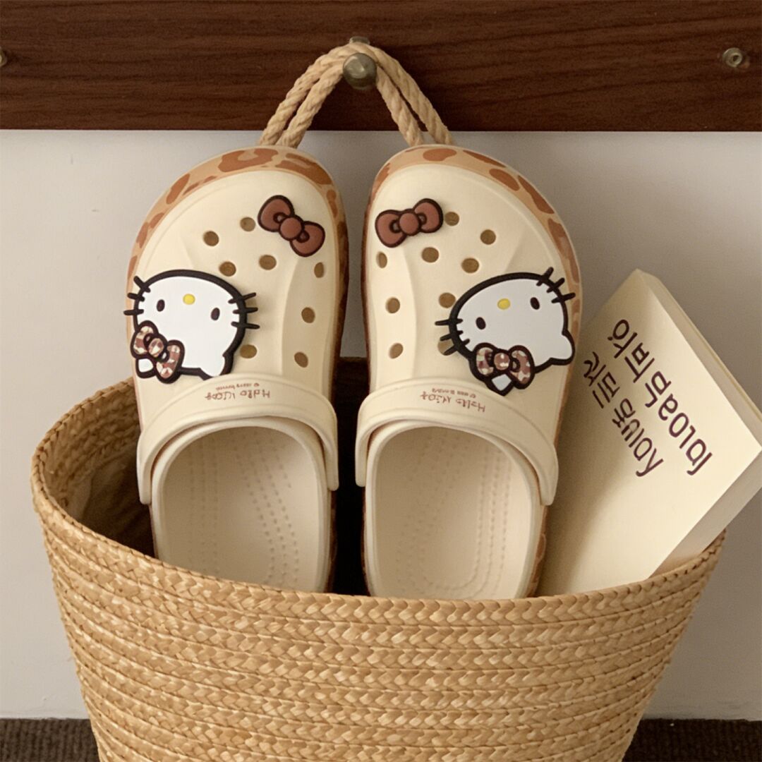 Hello Kitty Leopard-print Clogs Slip on Water Casual Sandal Shoes