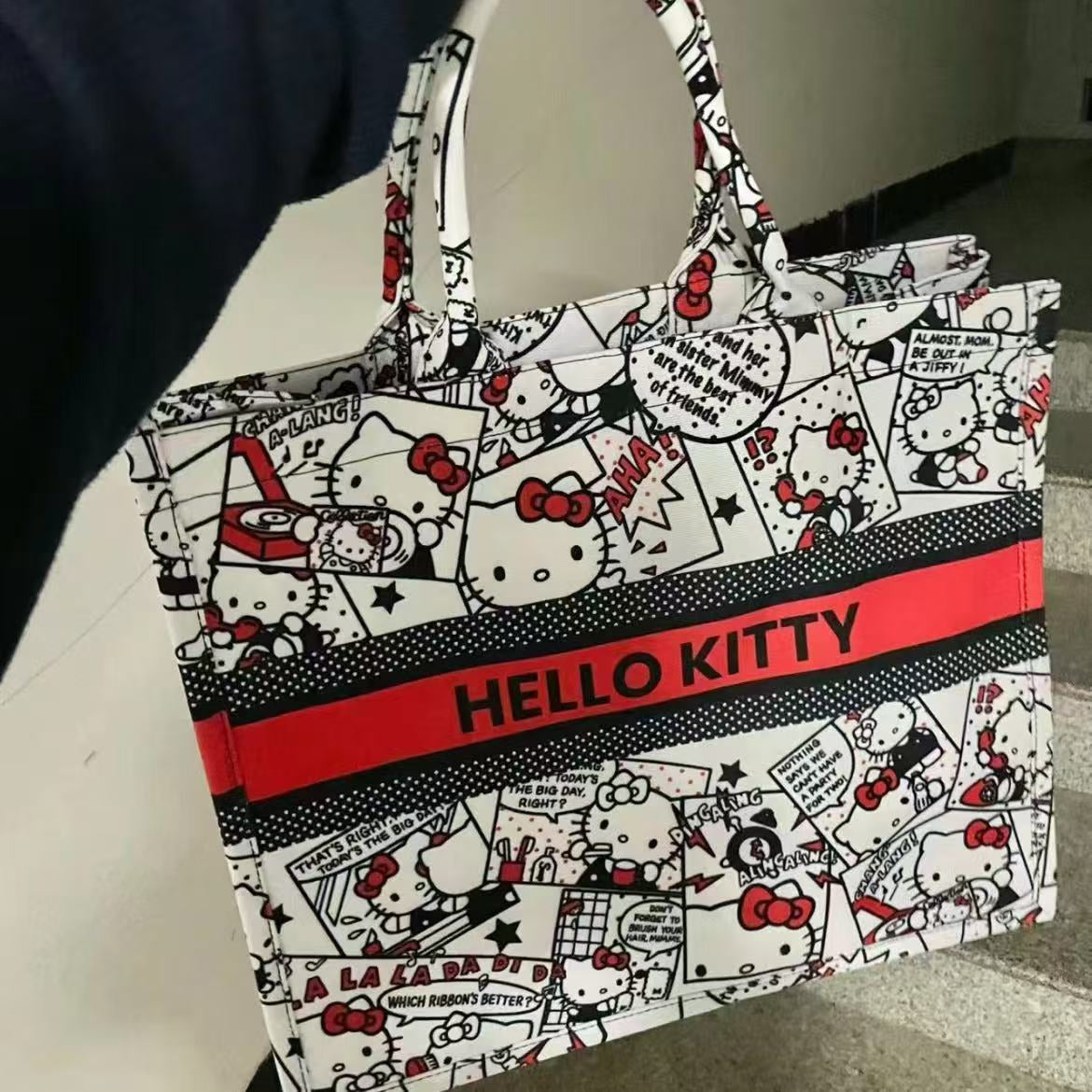 Hellokitty Reusable Grocery Bags, Foldable Shopping Bags for Groceries