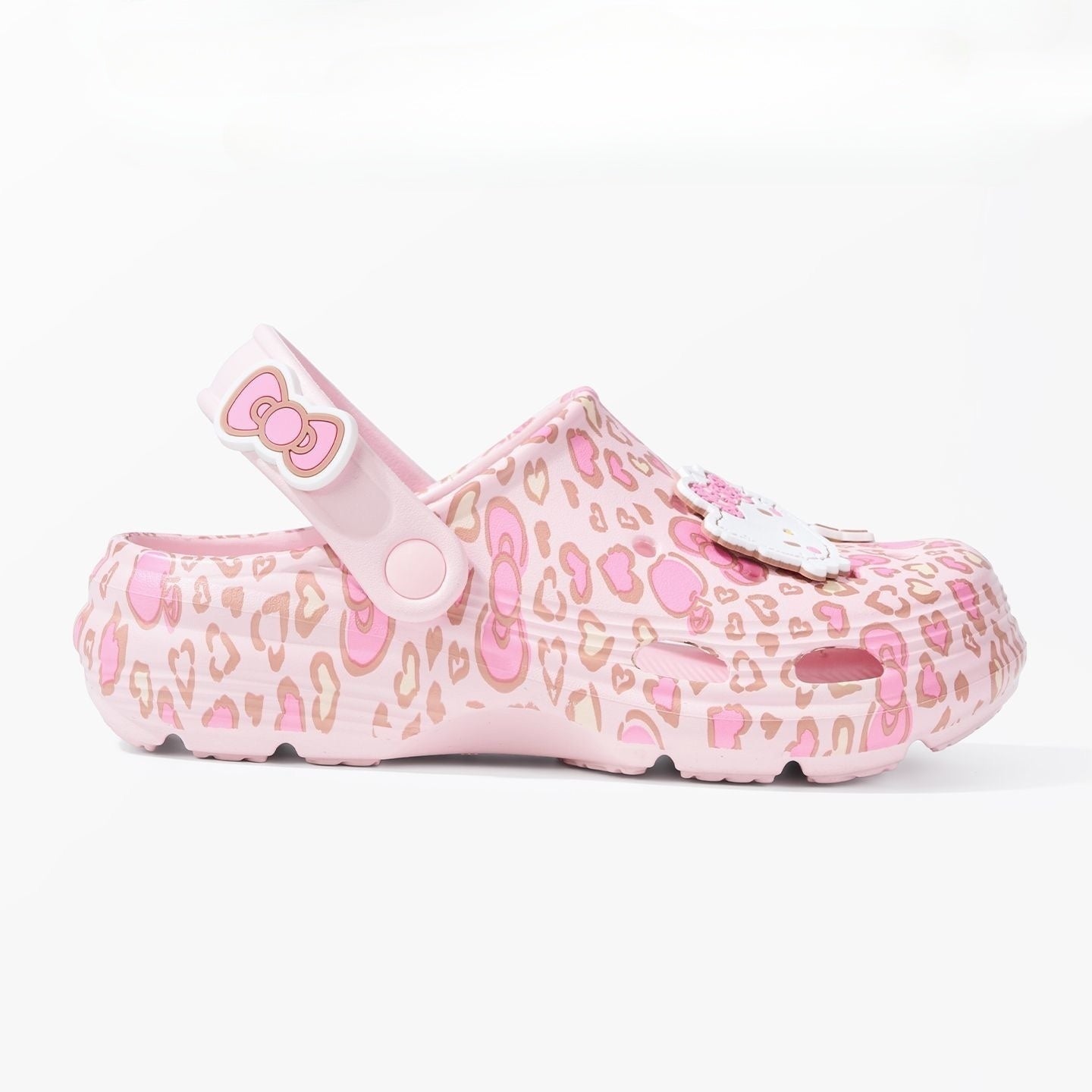 Hello Kitty Pink Leopard Print Beach Shoes Clogs Slip on Water Casual Sandal Shoes