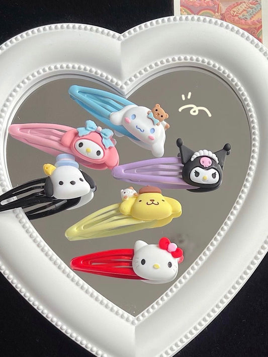 Sanrio hair clips | 6 Count (Pack of 1)